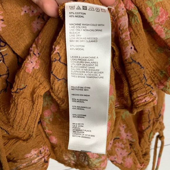 Urban outfitters mustard floral peplum crop top - Picture 5 of 7